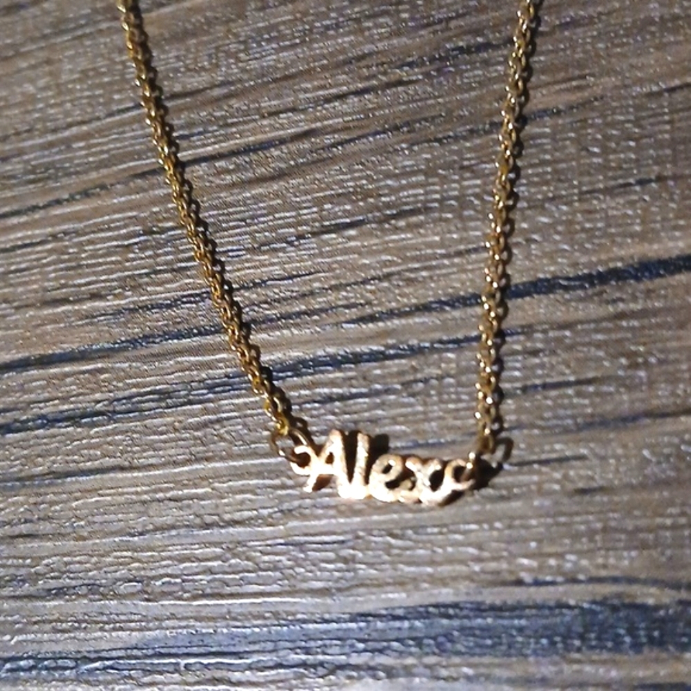 Marina De Buchi Gold Plated Name"Alex" Necklace Custom Made Cursive